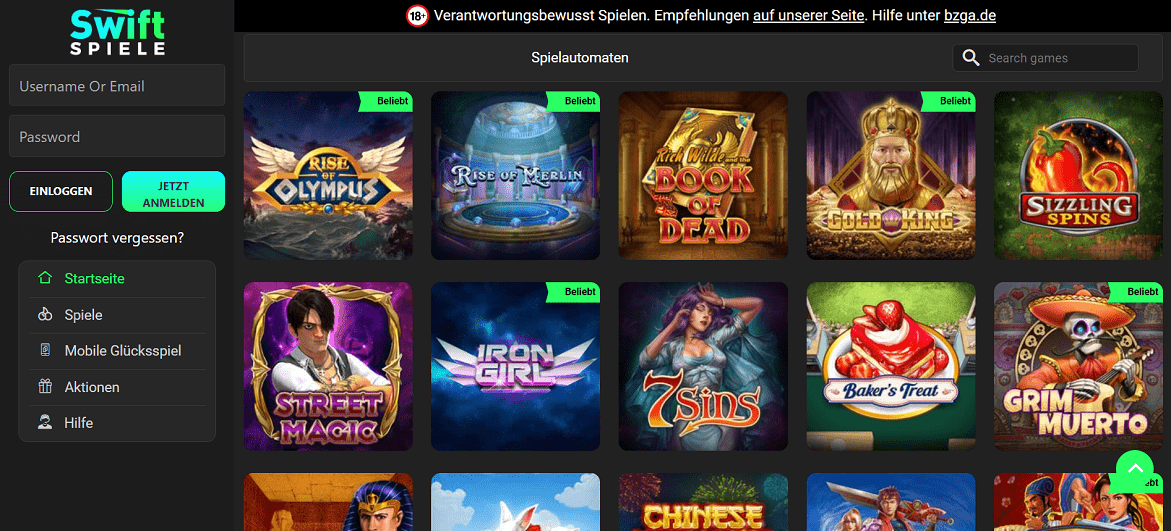 swift spiele casino speile
